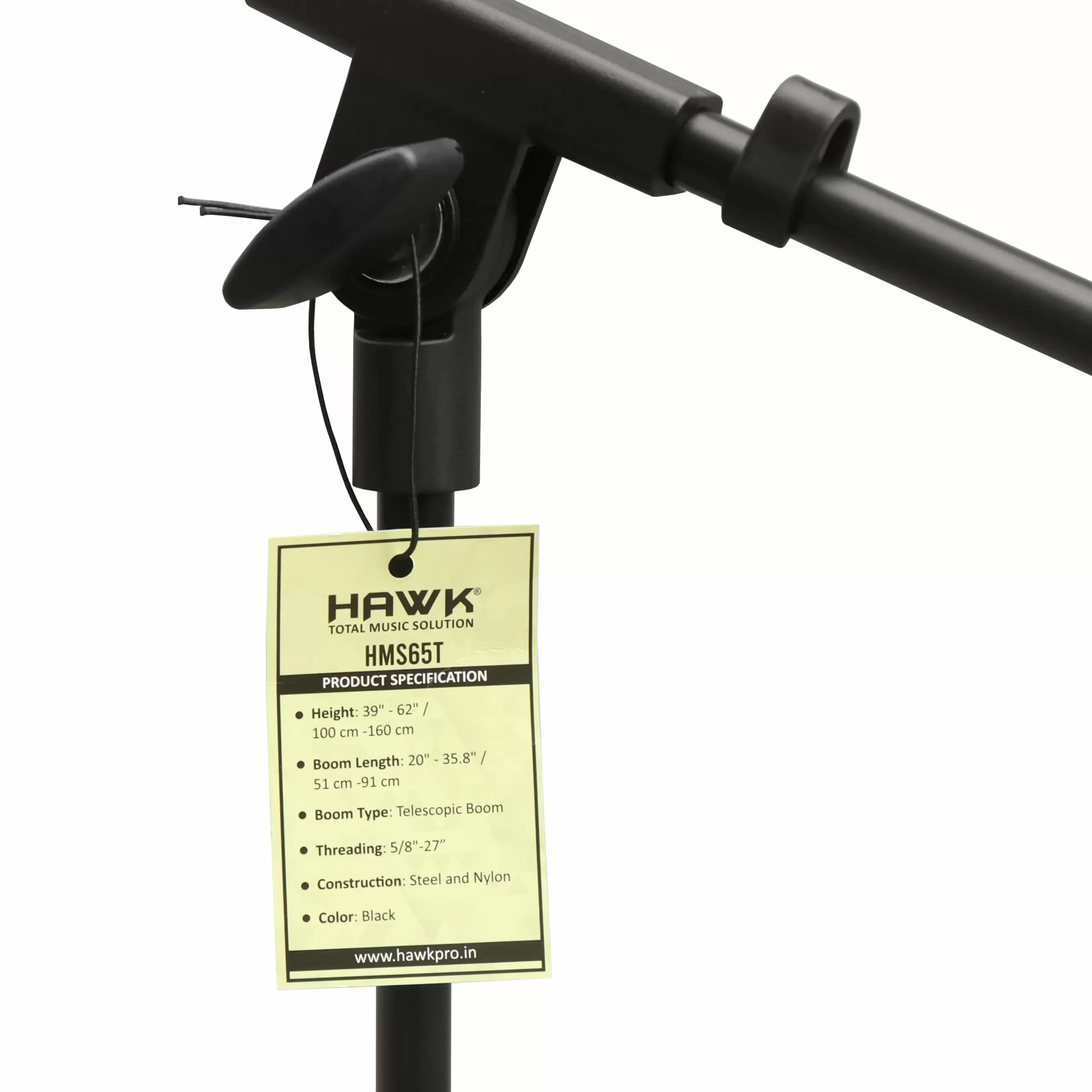 Hawk HMS65T tripod microphone stand with adjustable telescopic boom arm