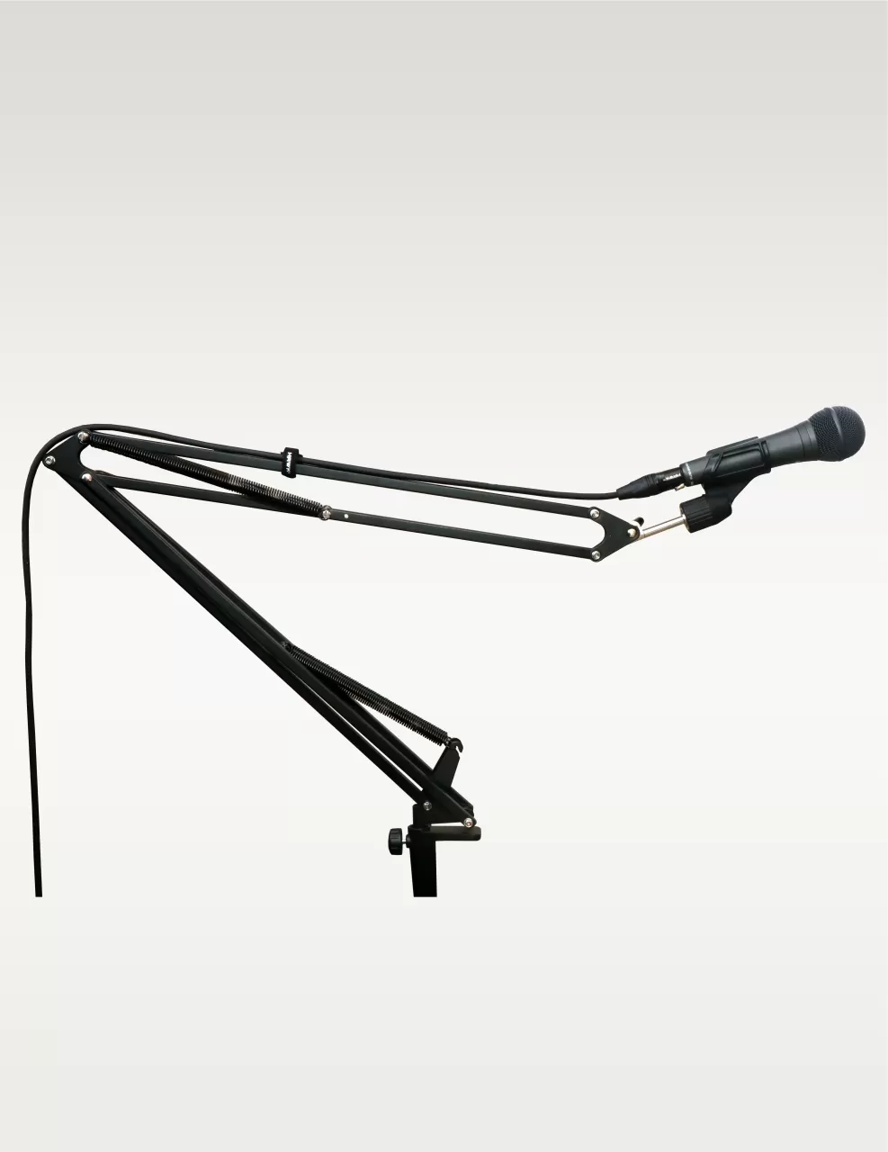 Hawk HAS 01 black professional recording microphone stand with adjustable scissor arm and desk clamp