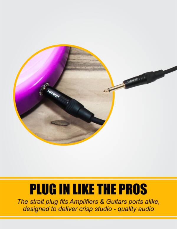 Hawk SMPG-010 Gold Series TS Male to TS Male Cable – 3 Meter BLACK