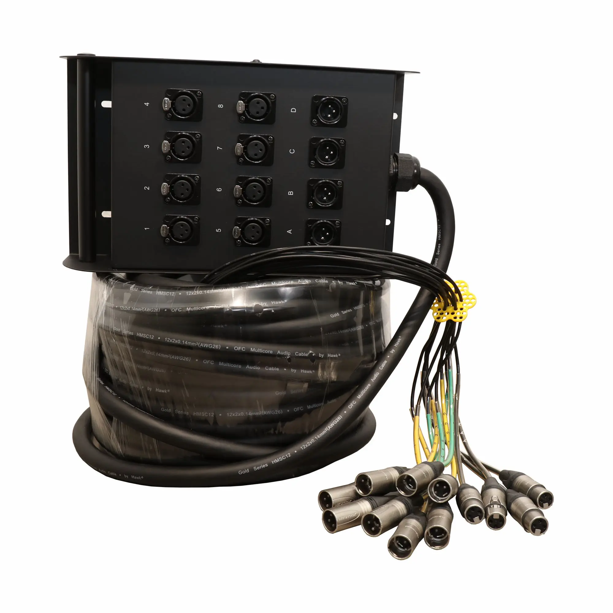 Hawk HNSS804LU20 12 channel ready made snake cable with Neutrik connectors
