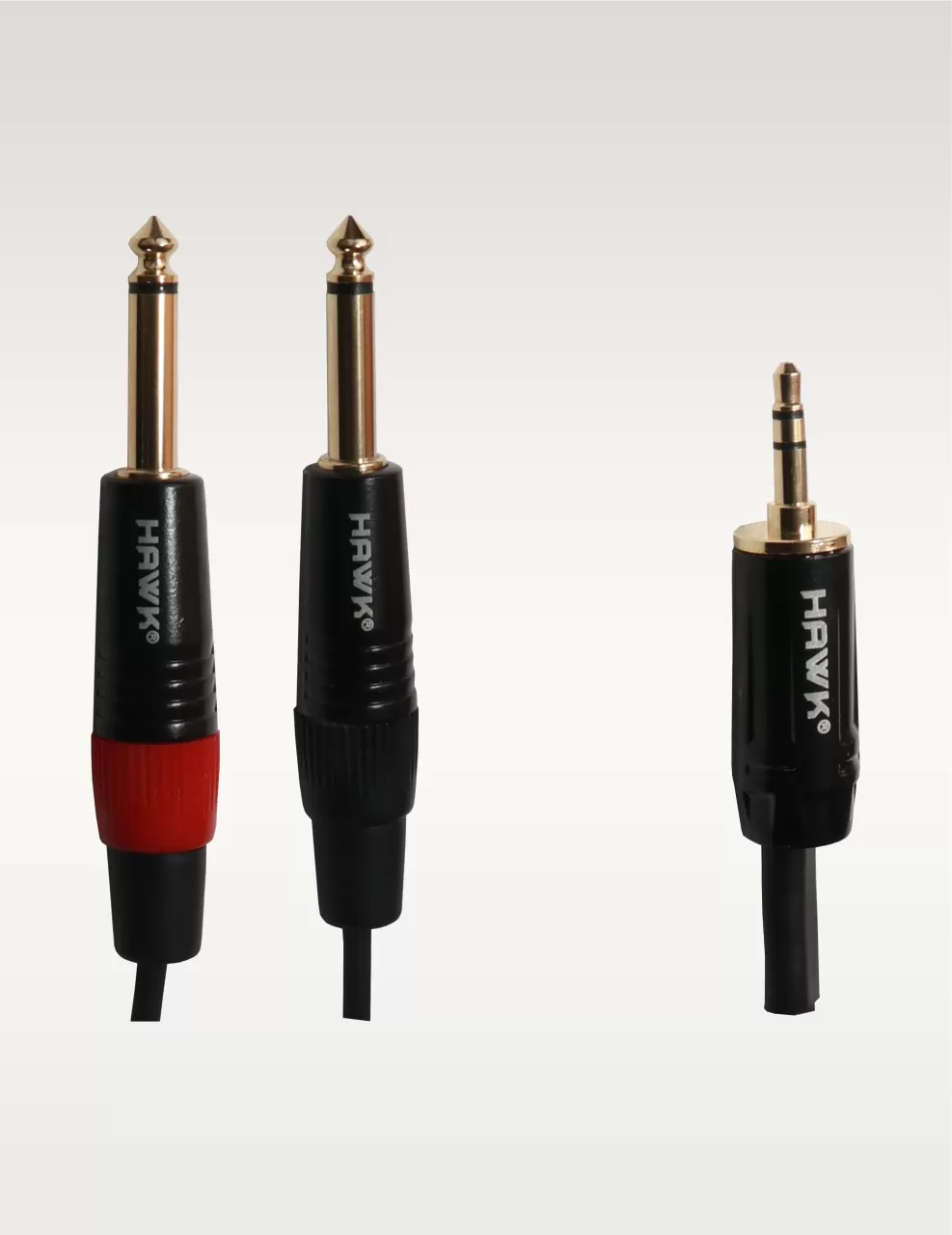 Hawk TMPLU03 3.5 mm stereo male to dual 6.35 mm mono male Y audio cable, 3 meter