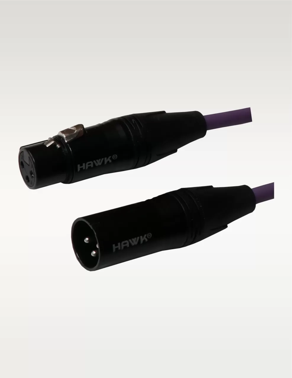 Hawk SXFG-010PRP Gold Series purple 3-meter balanced XLR male-to-female audio cable with cable tie