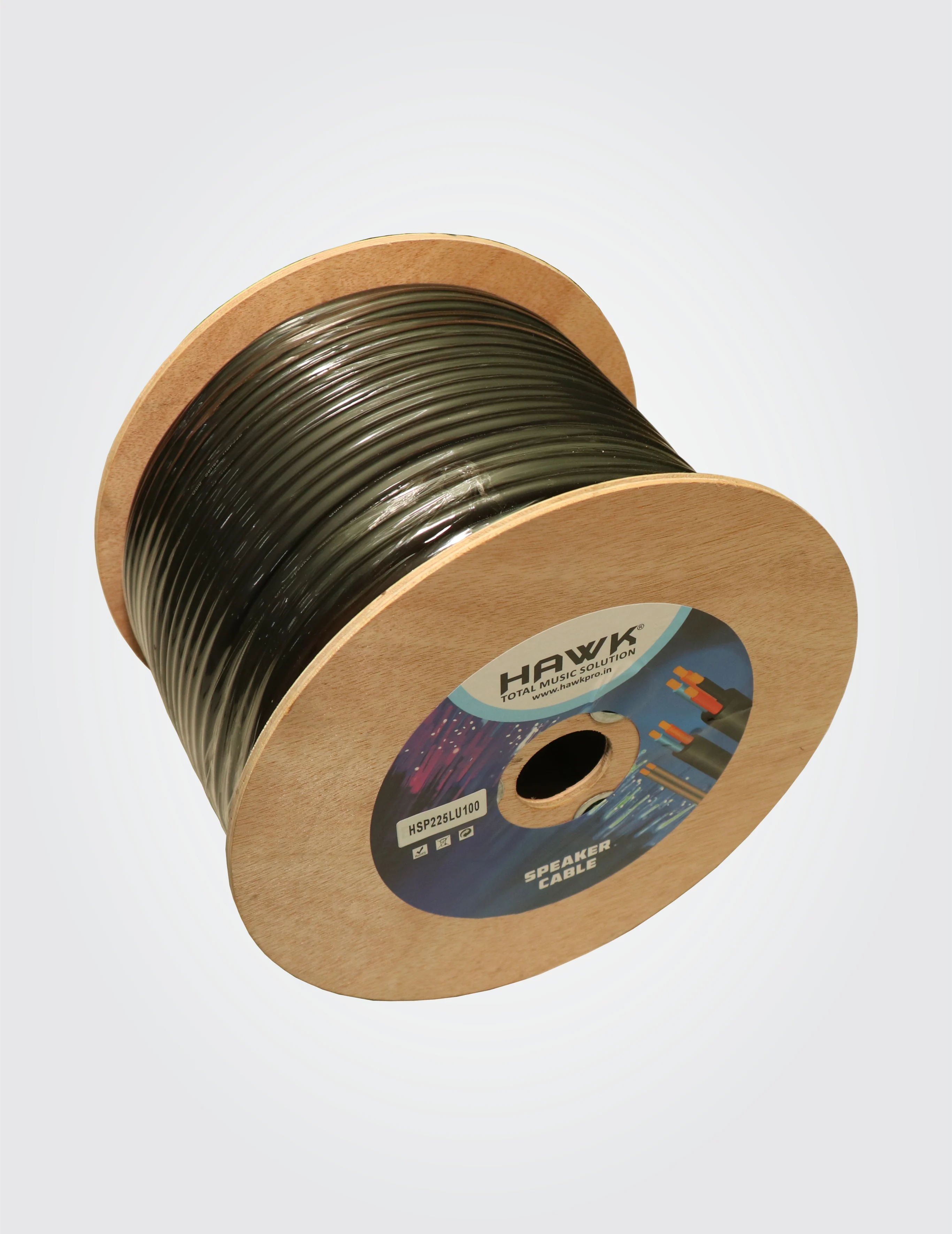 HAWK HSP225LU100 2.5 mm² 2-Core Speaker Cable Black 100M
