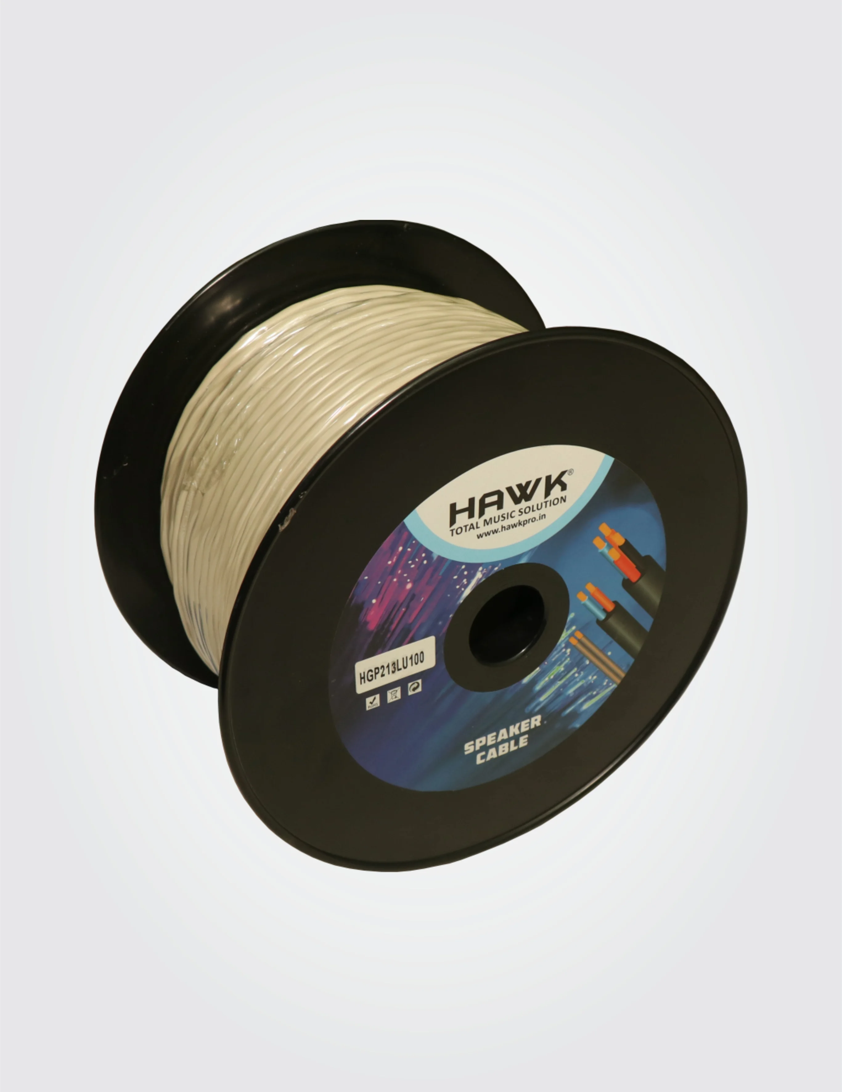 HAWK HGP213LU100 1.3 mm² OFC Speaker Cable Grey 100M