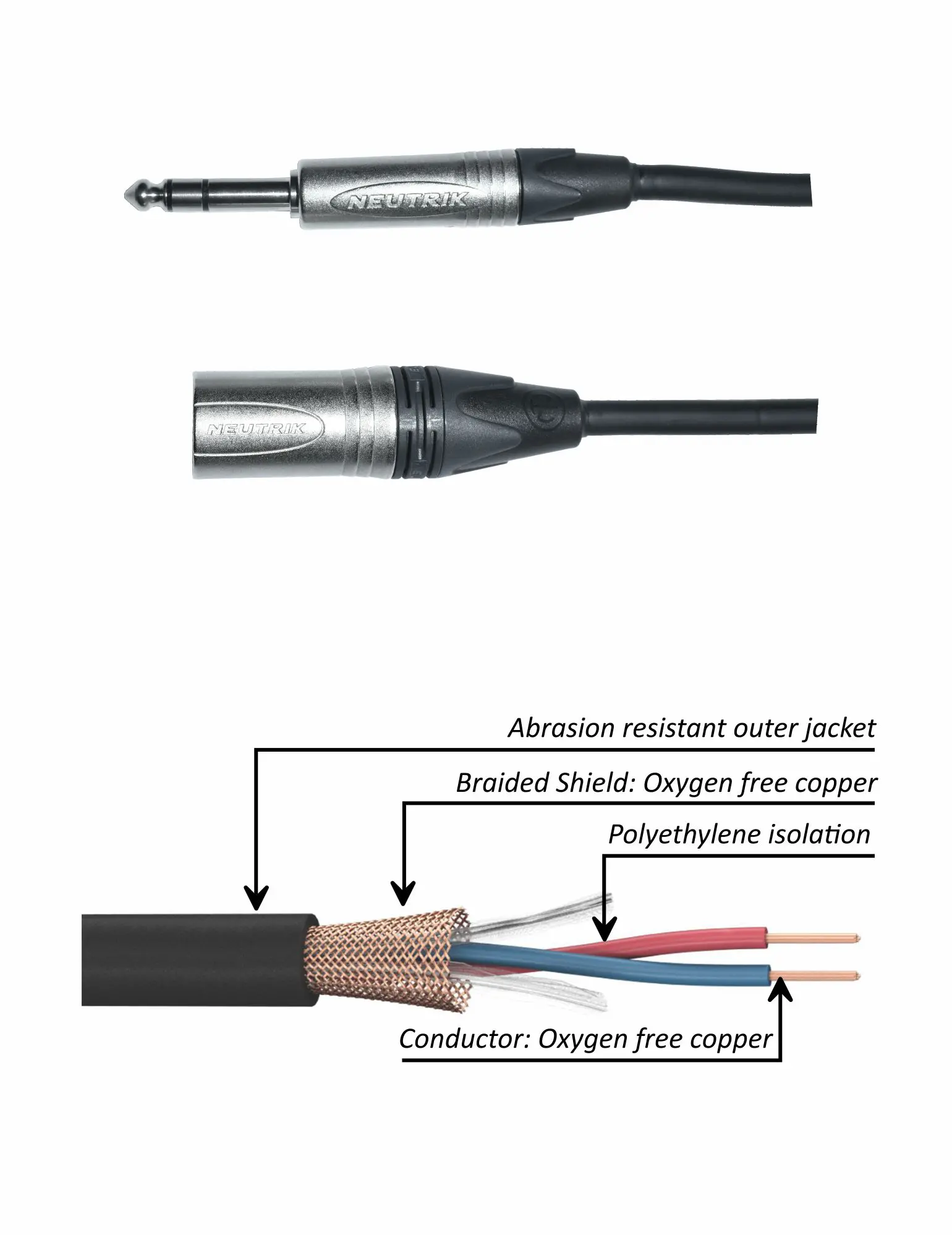 HAWK NXSP010 – Platinum Series XLR Male TO TRS Male Cable With Neutrik Connector