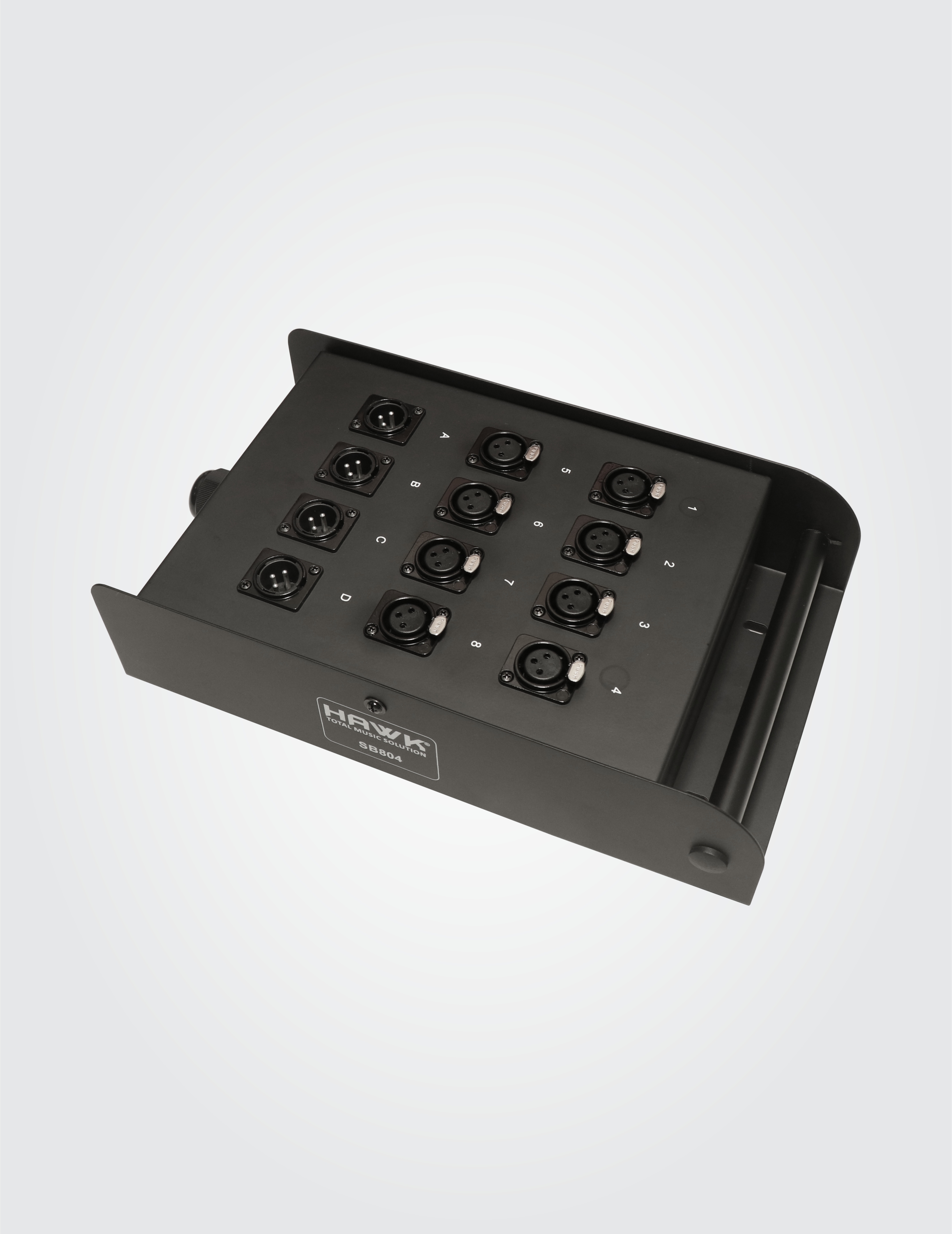 Hawk SB804 Heavy Duty Stage Box for Snake Cable, 8 Input and 4 Output with connectors