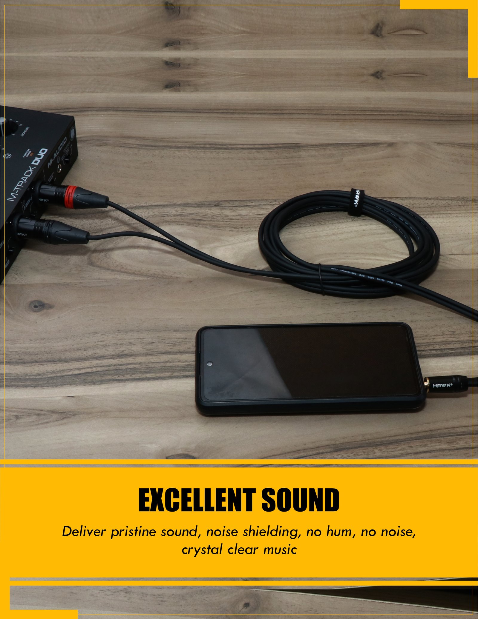 Hawk TMXLU03 3.5 mm TRS stereo male to dual XLR male audio cable, 3 meter