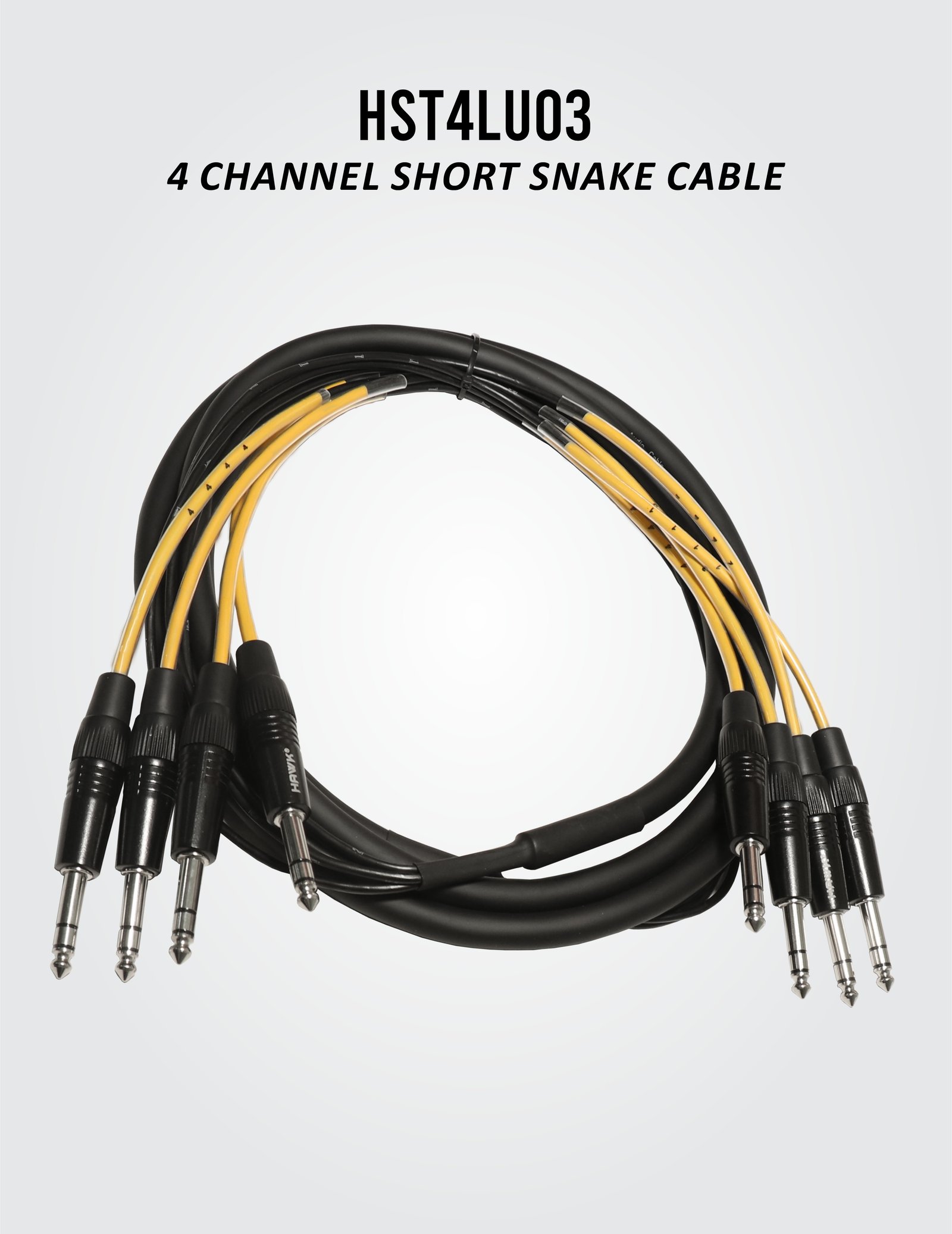 Hawk HST4LU03 4-channel balanced snake cable with 1/4-inch TRS male connectors, 3 meters