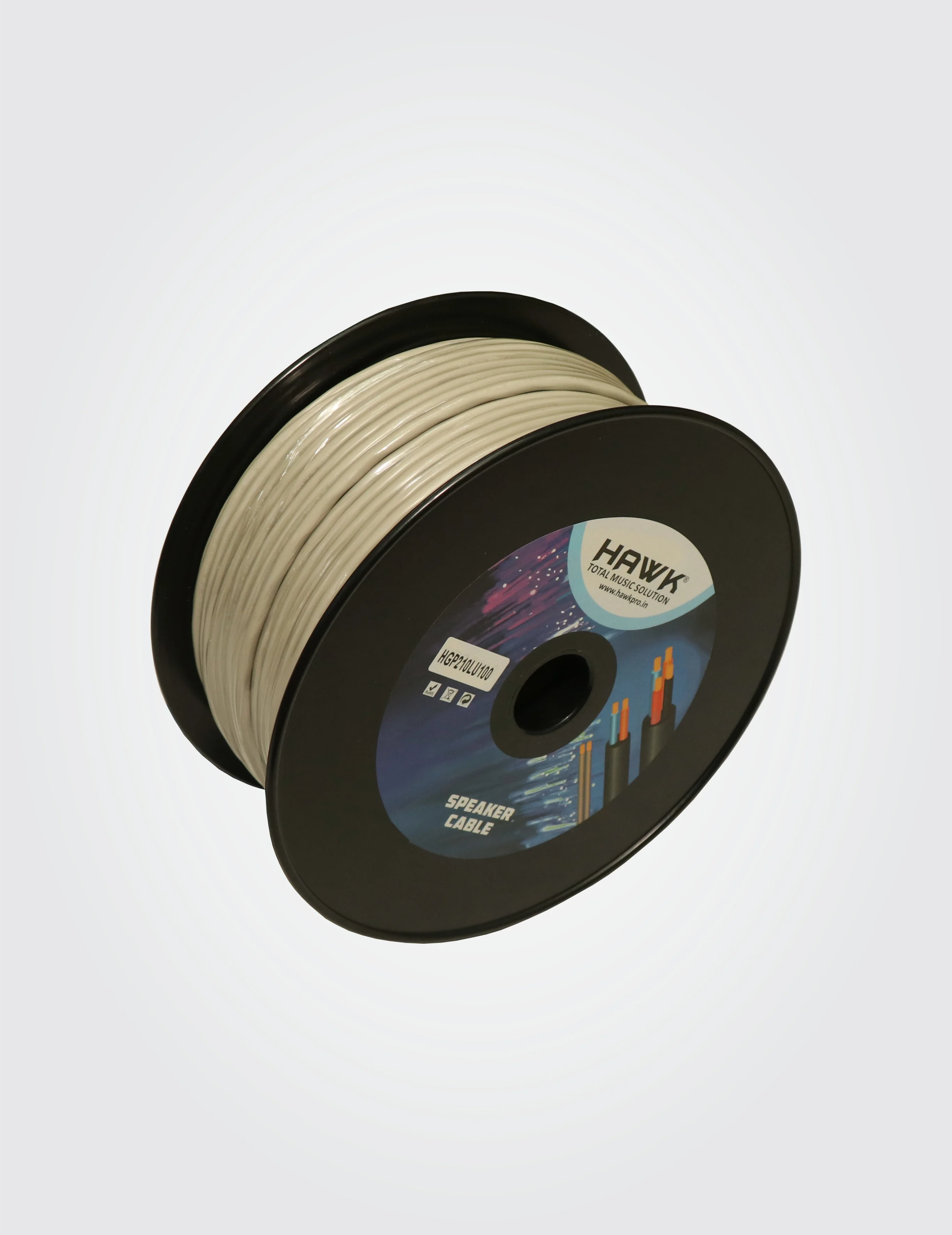 HAWK HGP2075LU100 0.75 mm² 2-Core Installation Speaker Cable Grey