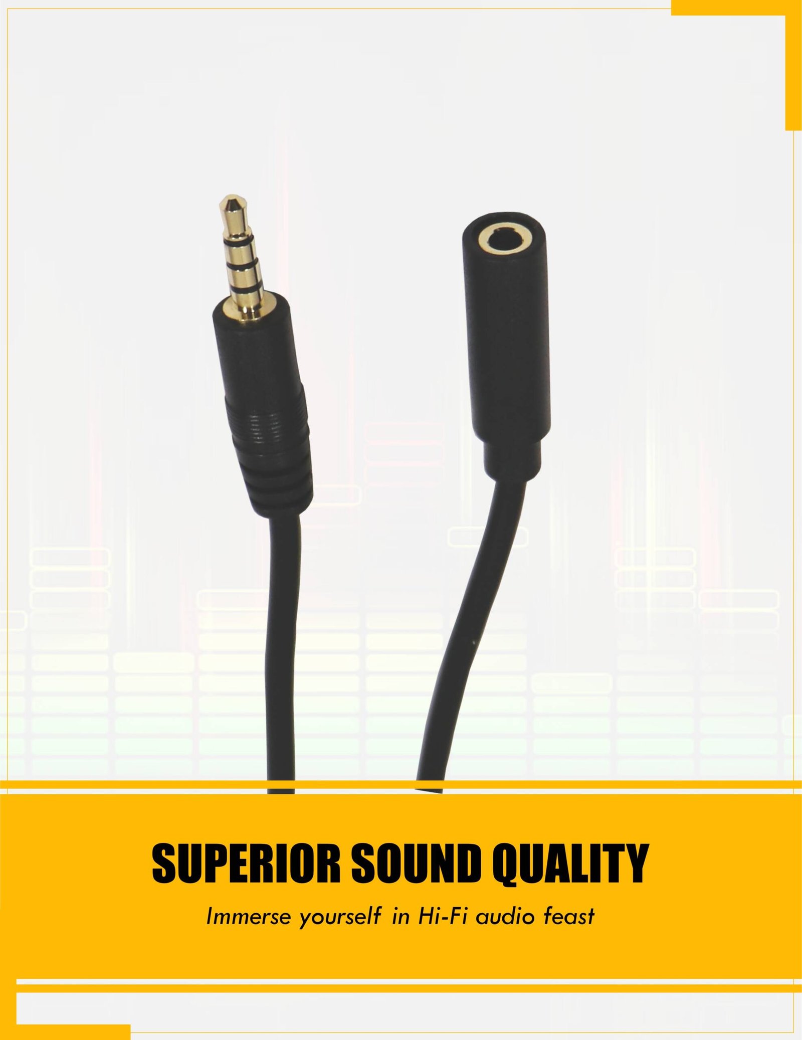 Hawk TC10 TRRS Extension Cable with 3.5 mm male and female connectors