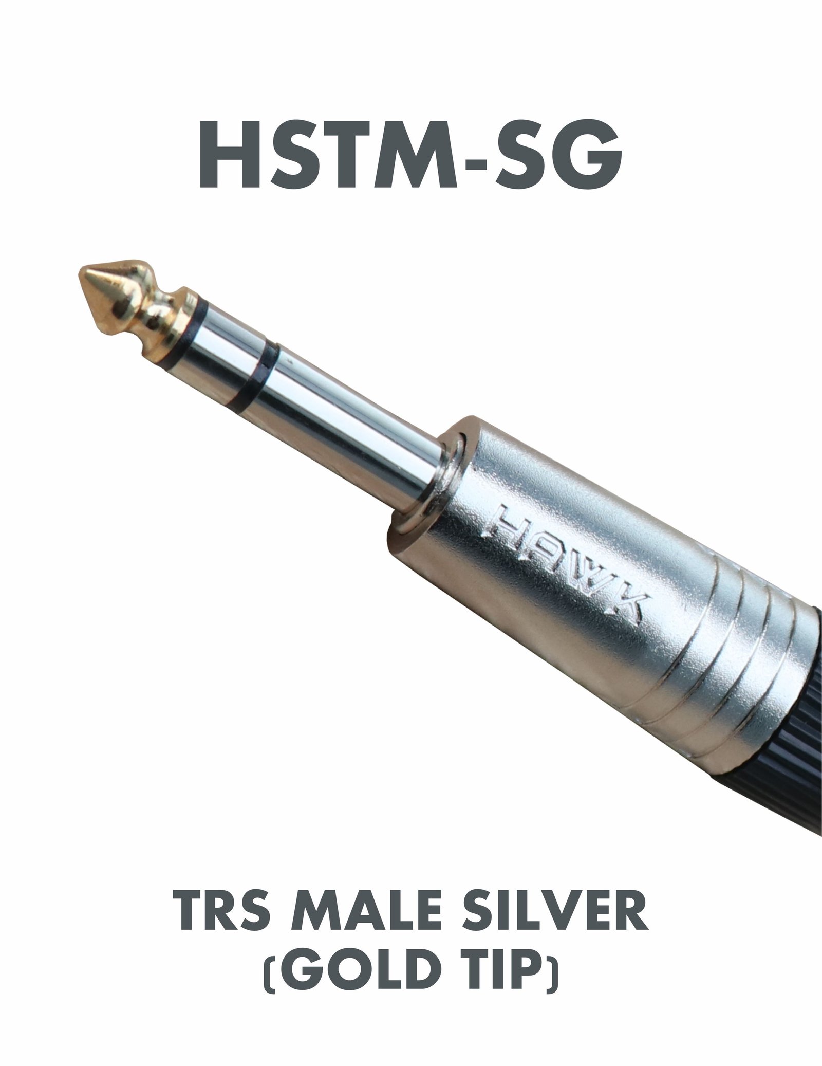 Hawk HSTM-SG 1/4 inch TRS Male Connector Pair Gold Tip