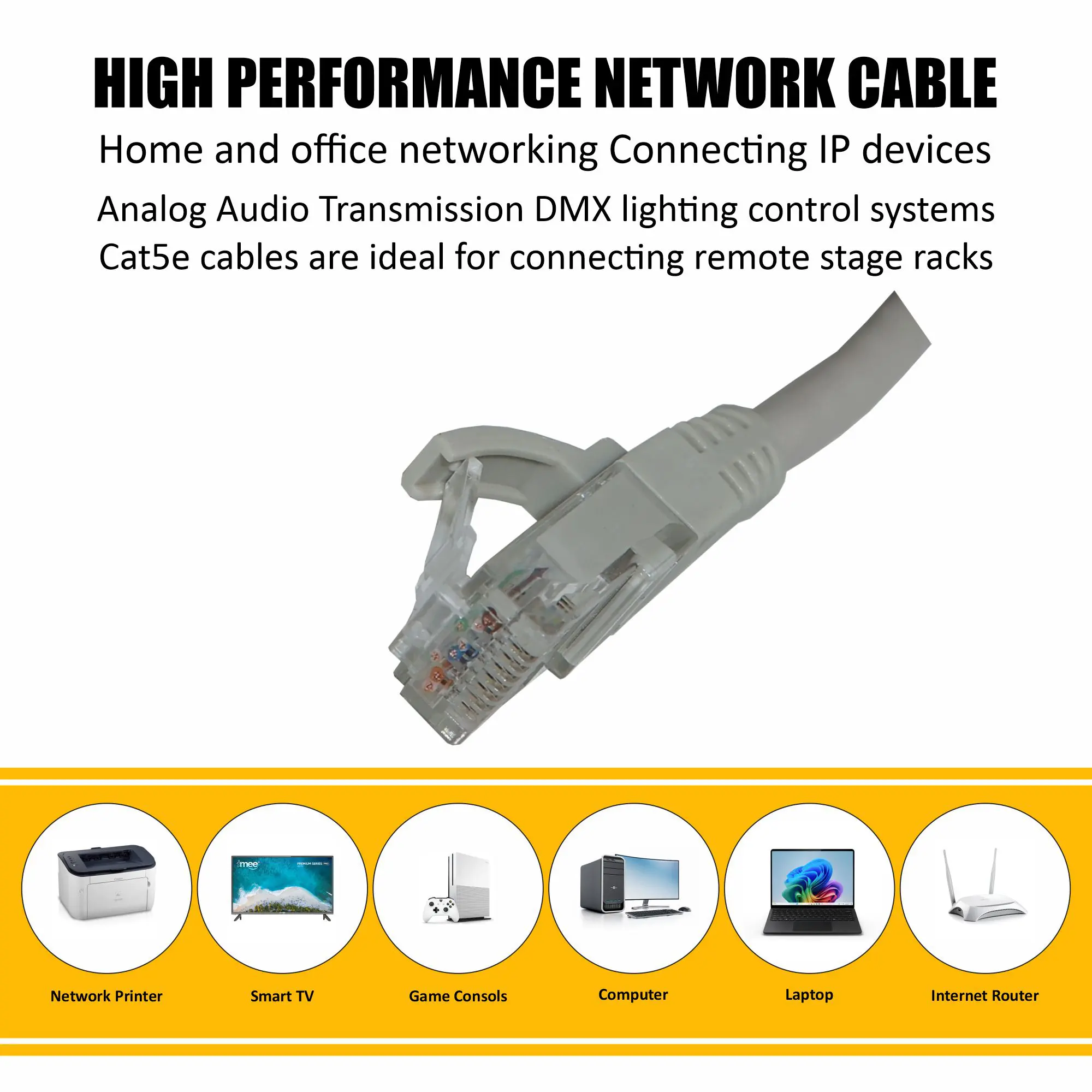 HRJ5ELU03 CAT5 Shielded RJ45 Network Cable 3 Meter