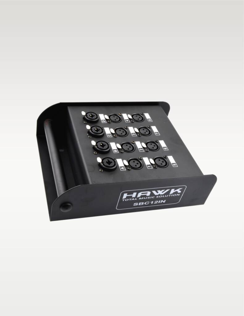 Hawk Style Box Hawk SBC12IN Heavy Duty Stage Box for Snake Cable, 12 Input with ...