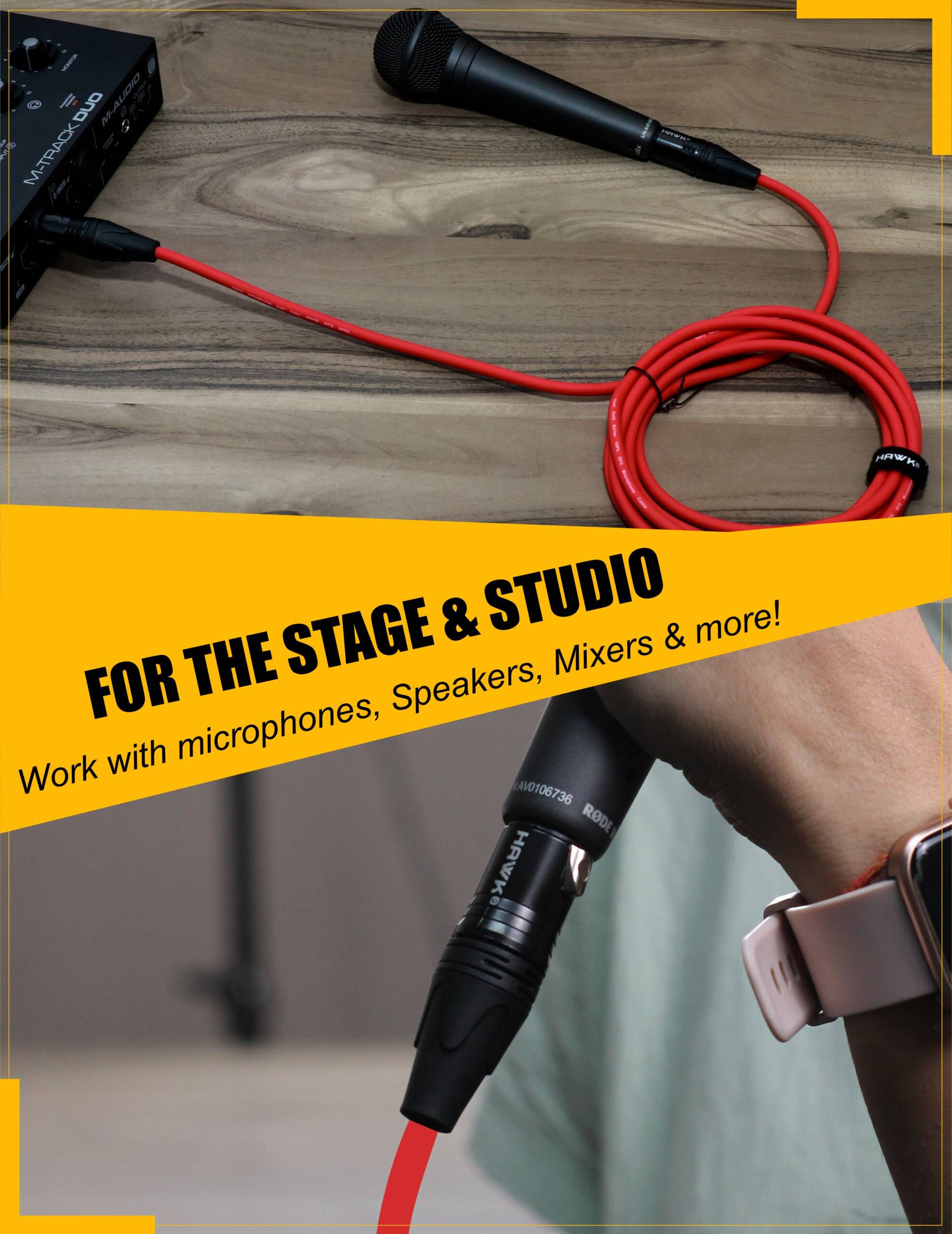 SXFG-010RED Gold Series XLR Male to XLR Female With Cable Tie,3 Meters Red, Balanced Cable - Image 4