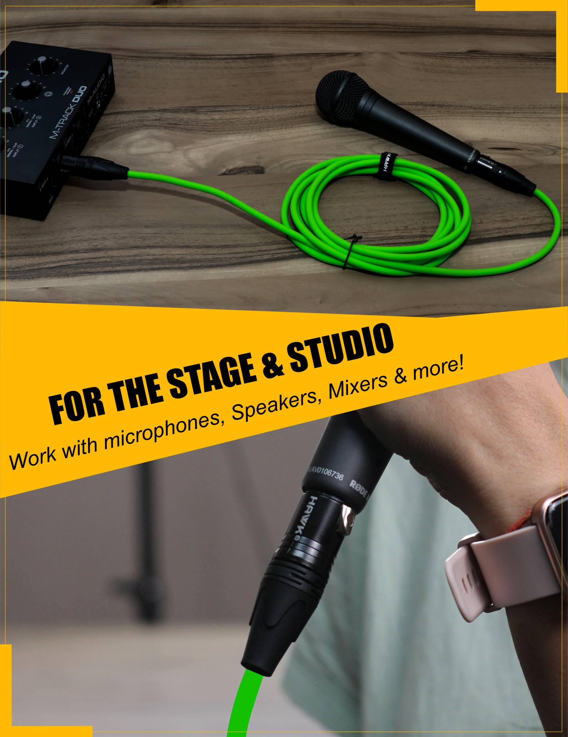 SXFG-010GRN Gold Series XLR Male to XLR Female With Cable Tie, 3 Meters Green, Balanced Cable - Image 5