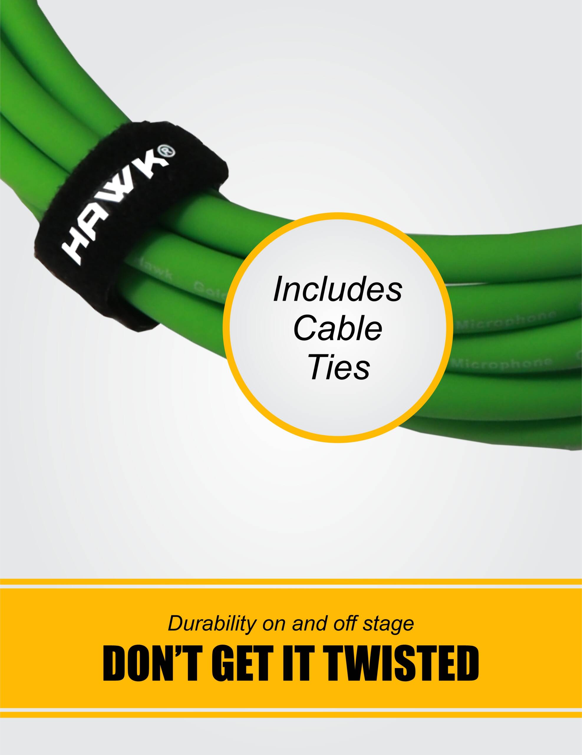 SXFG-010GRN Gold Series XLR Male to XLR Female With Cable Tie, 3 Meters Green, Balanced Cable - Image 3