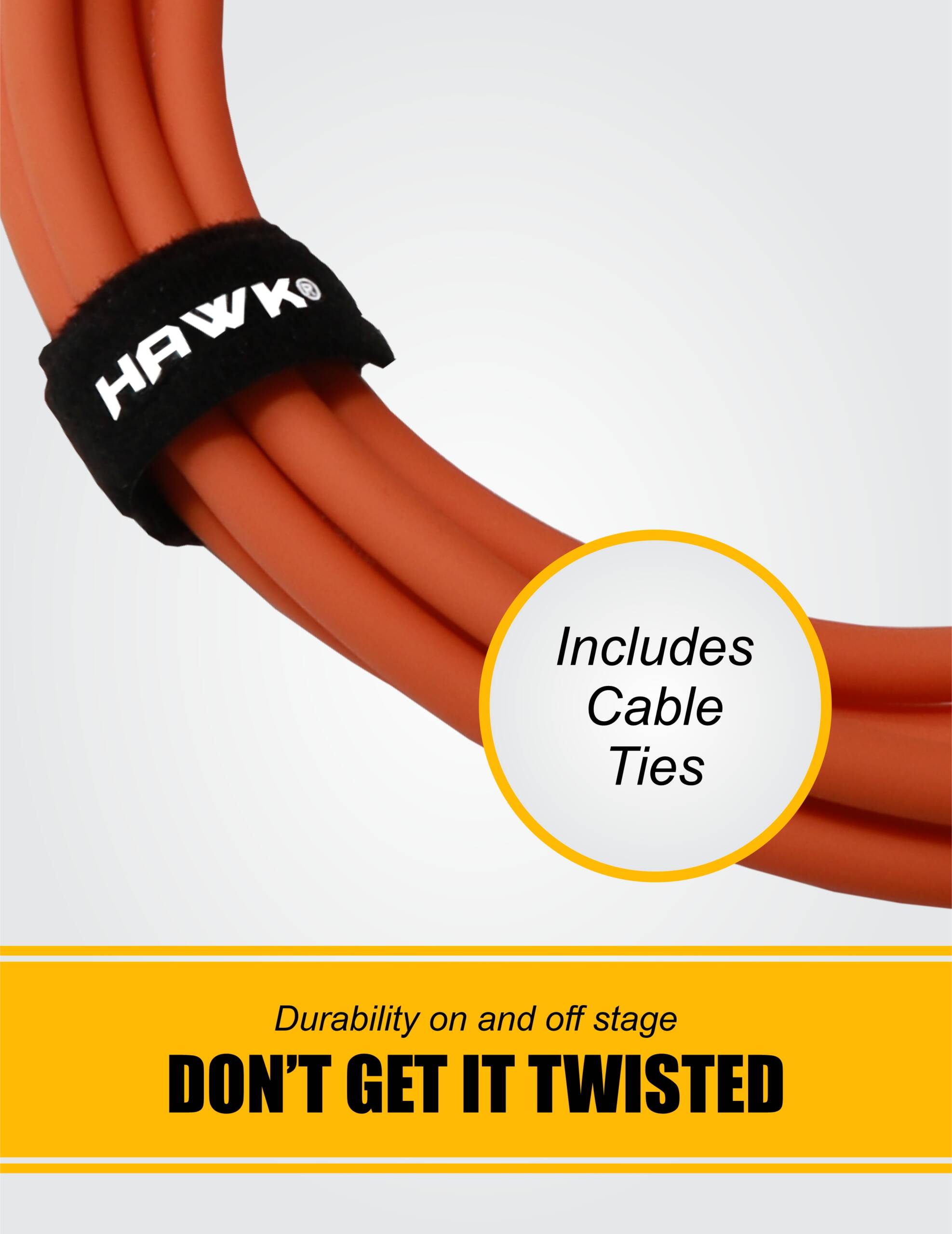 SXFG-010ORG Gold Series XLR Male to XLR Female With Cable Tie, 3 Meters Orange, Balanced Cable - Image 3