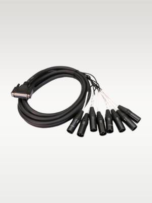 Hawk HDTM803 DB25 to Eight XLR Male Balanced Cable, 3 Meters