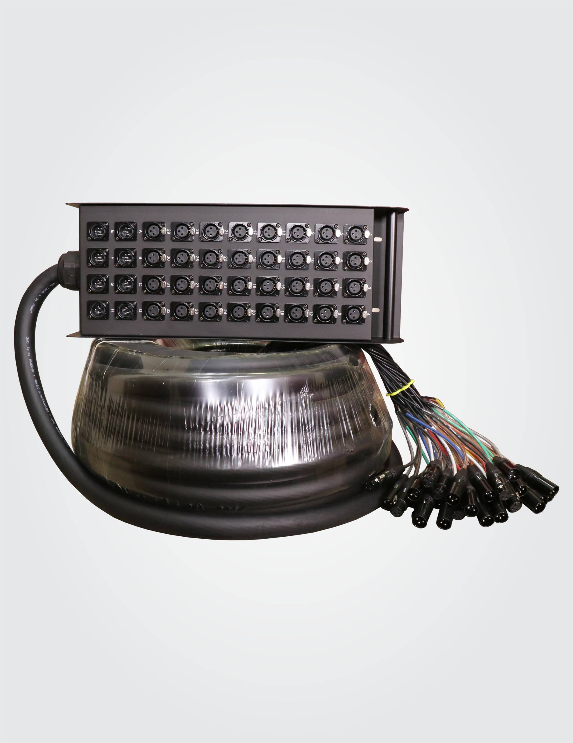 HSS3208LU30 40 Channel Snake Cable with Stage Box with 32 in and 8 out, 30 Meters, Balanced Cable