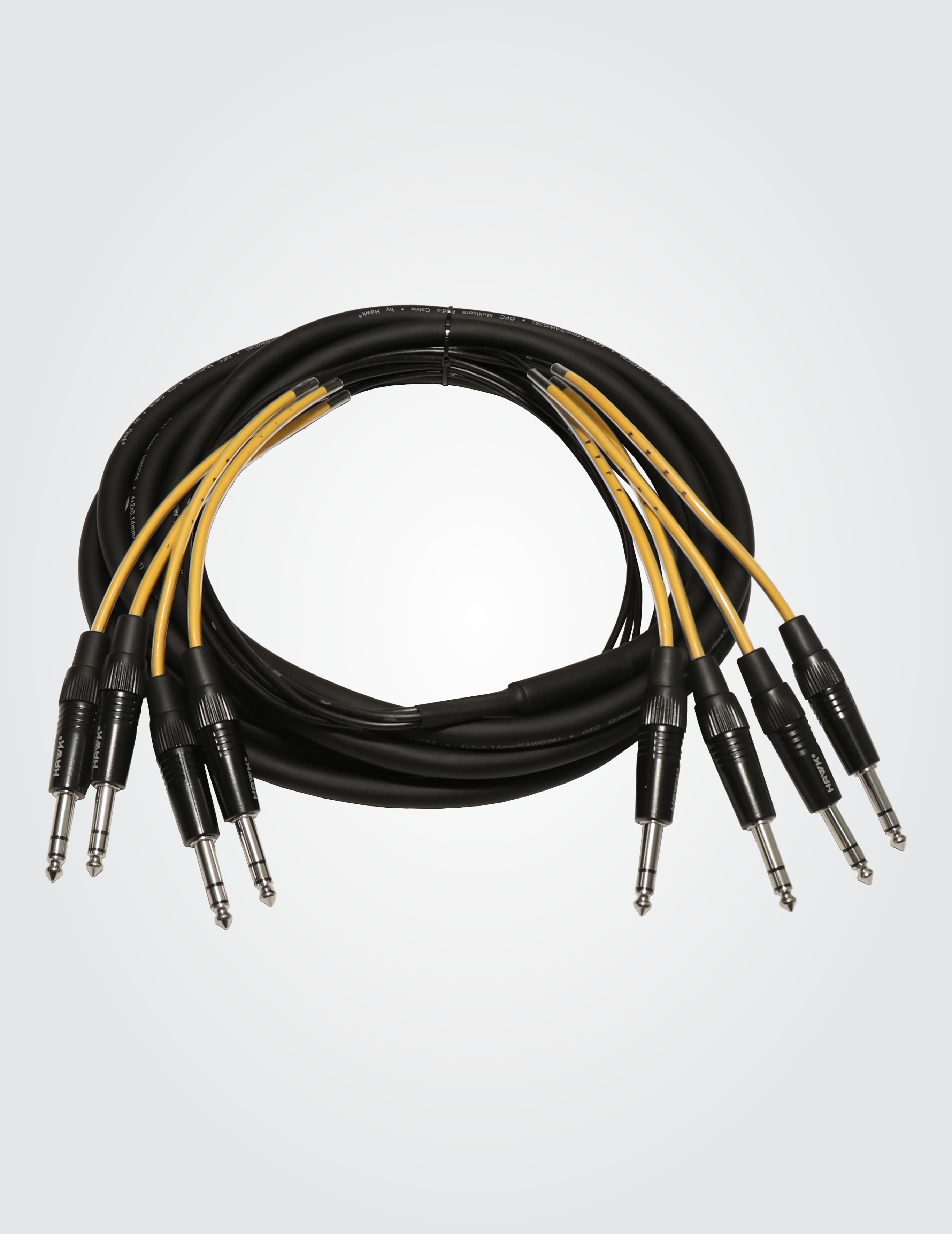 HawK HST4LU05 4 Channel Balanced Snake with 1/4" TRS Male to 1/4" TRS Male, 5 Meters
