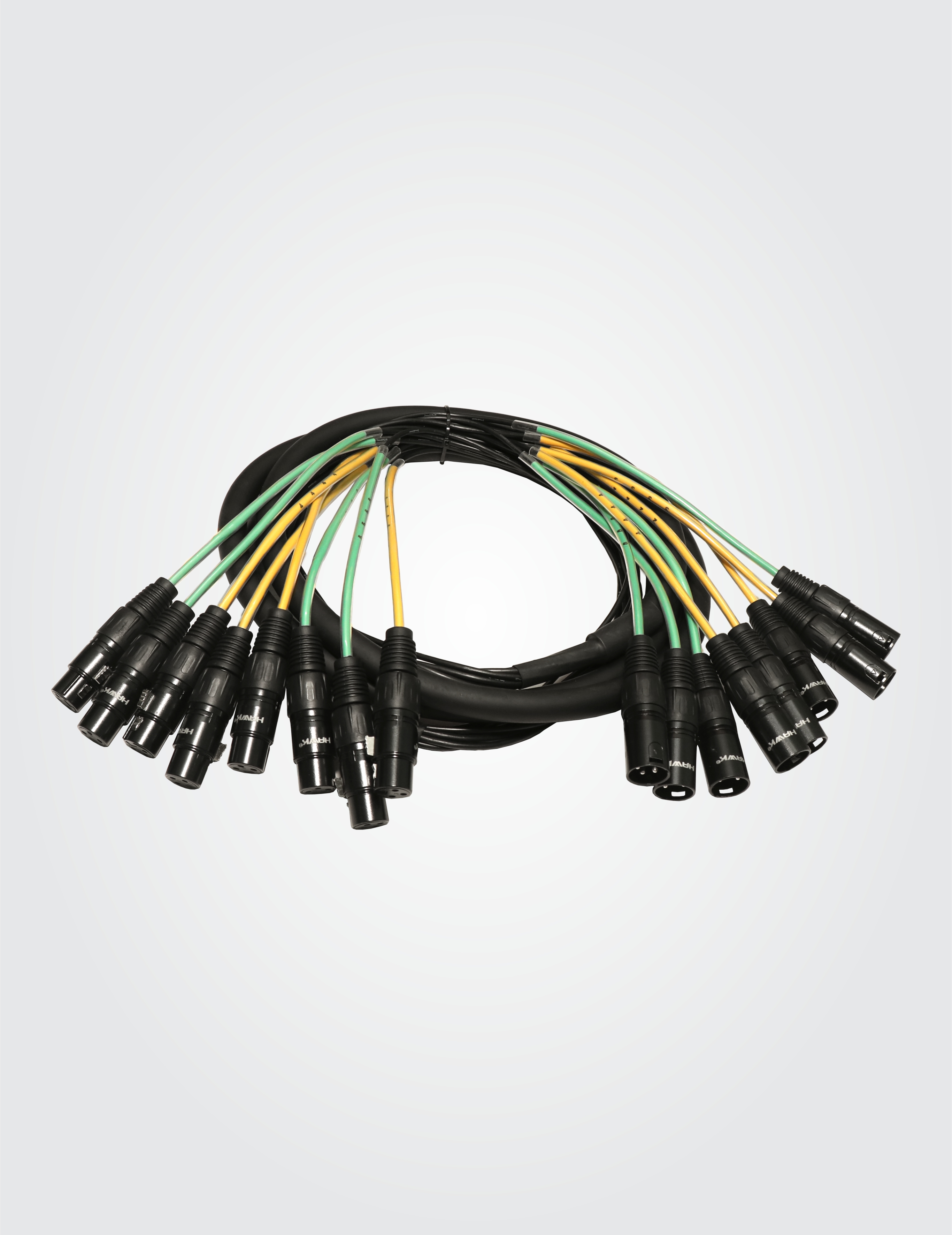 Hawk HSX8LU03 8 Channel Balanced Snake with XLR Male to XLR Female, 3 Meters