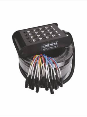 Hawk HSS1604LU30 20 Channel  Snake Cable with Stage Box with 16 in and 4 out, 30 Meters, Balanced Cable