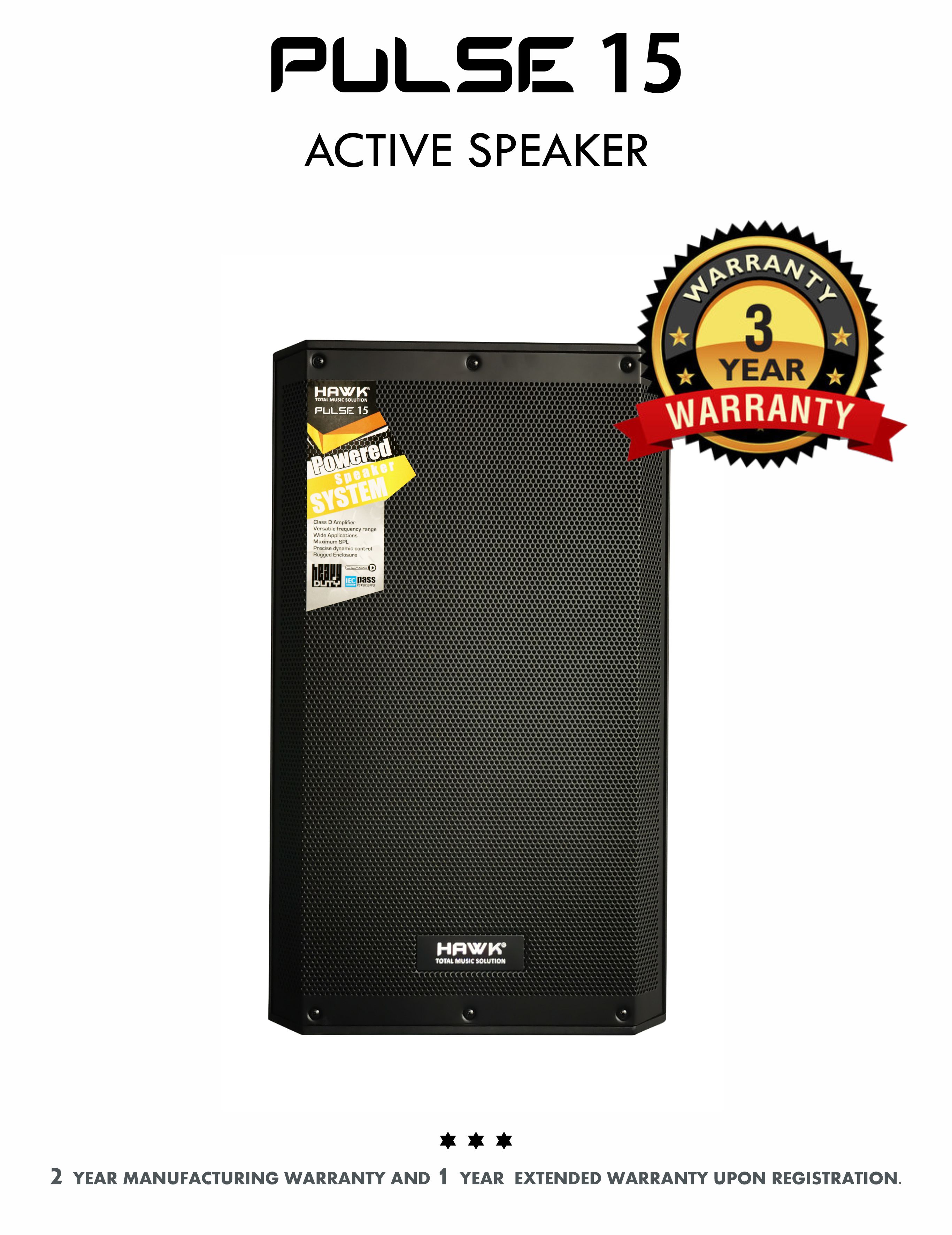 Hawk Pulse 15 - 1000 Watts 15" inches Active