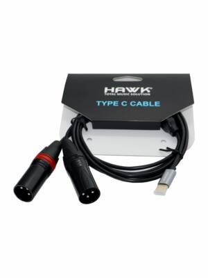 HC2XMLU01.8 - TYPE C TO 2* XLR Male Black