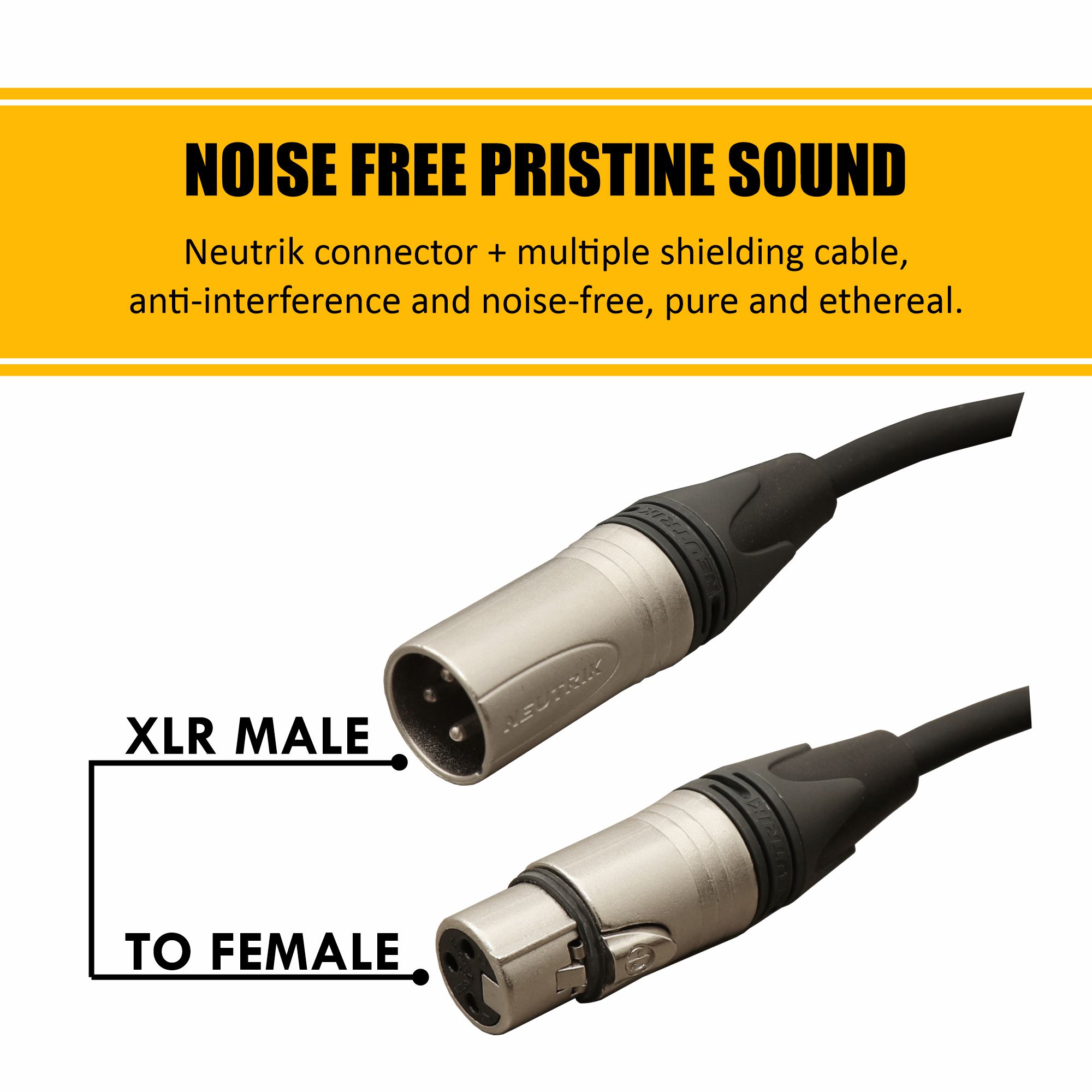 HAWK NXFP010 - PLATINUM SERIES MICROPHONE CABLE WITH NEUTRIK CONNECTOR 3M - Image 2