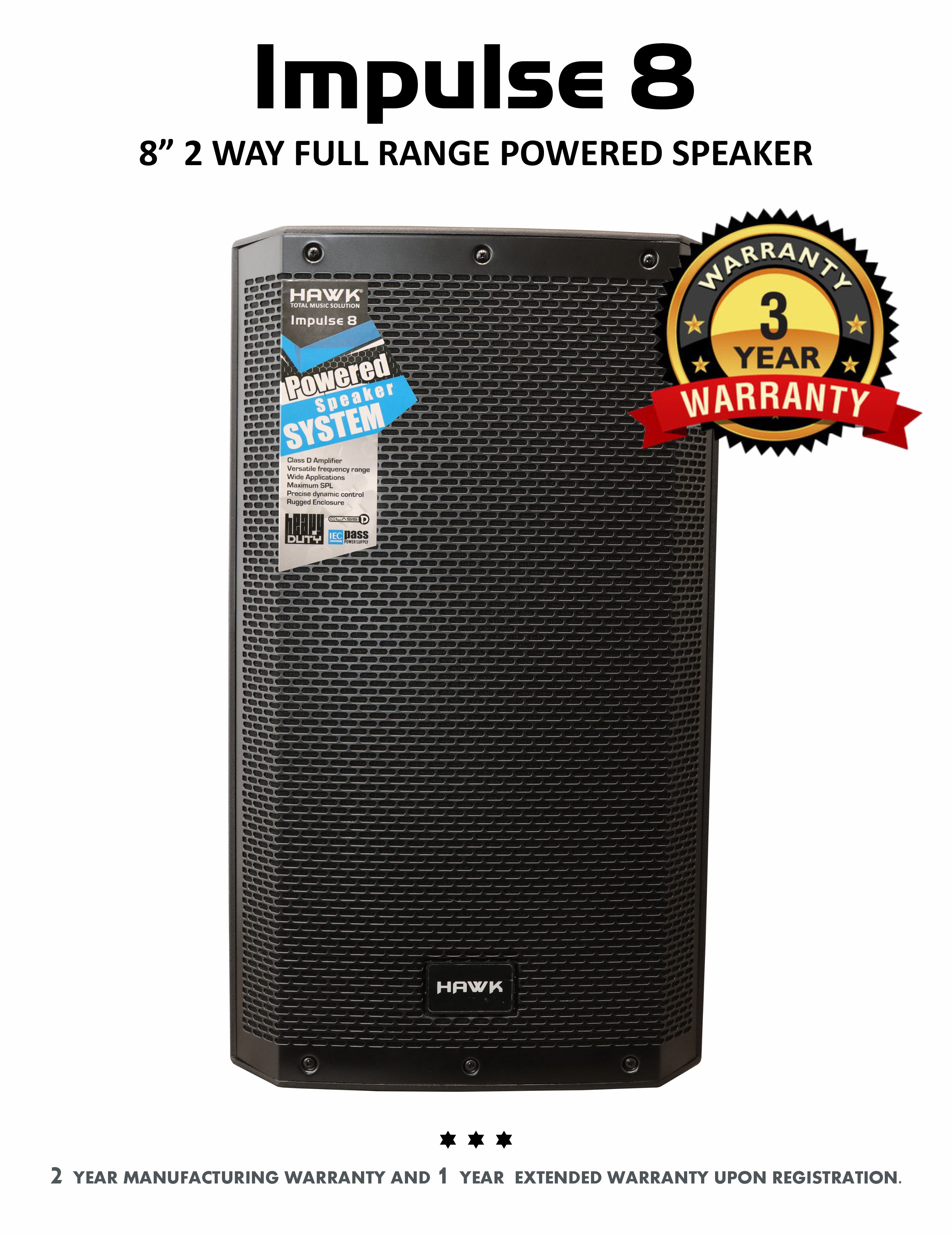 HAWK IMPULSE 8"Inch - 400 Watts Powered Speaker