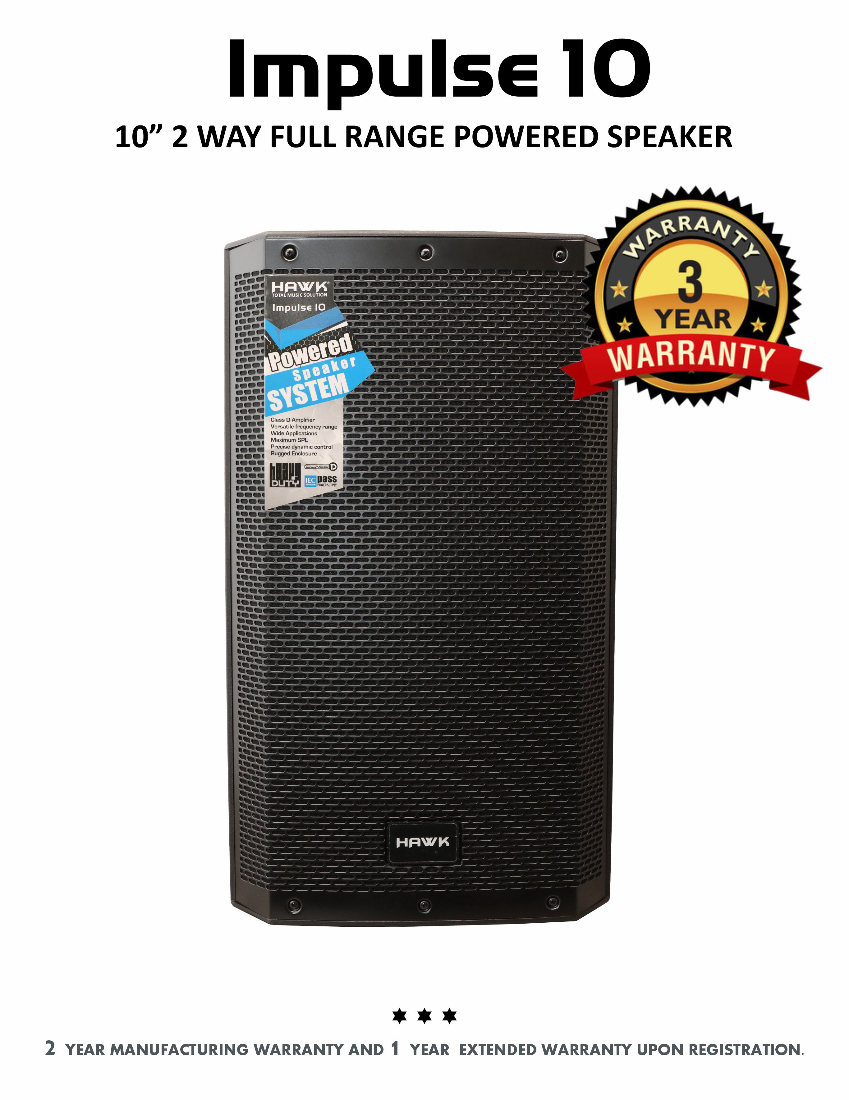 HAWK IMPULSE 10"Inch - 500 Watts Powered Speaker