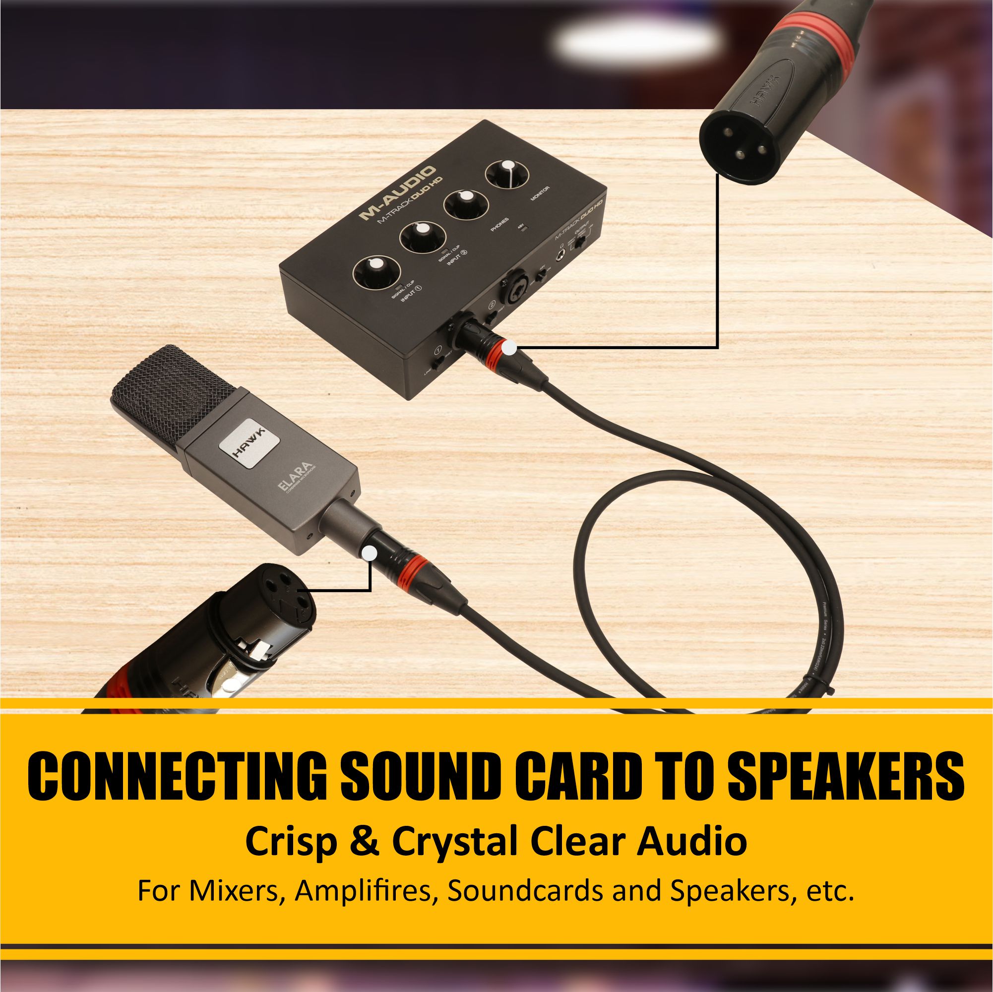 HXFPLU01- Premium Series Microphone Cable With Hawk Connector 1M - Image 7