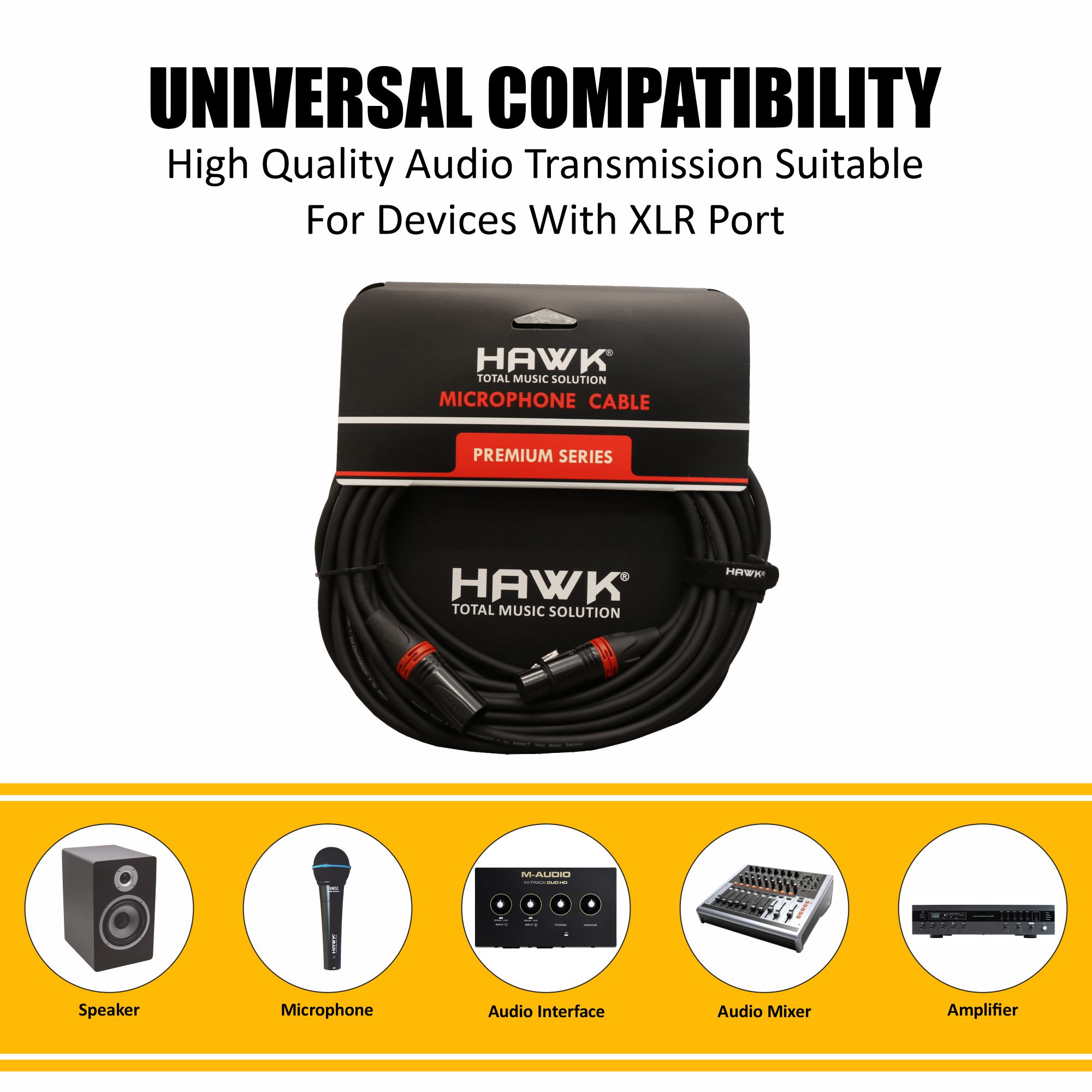HXFPLU10- Premium Series Microphone Cable With Hawk Connector 10M - Image 3