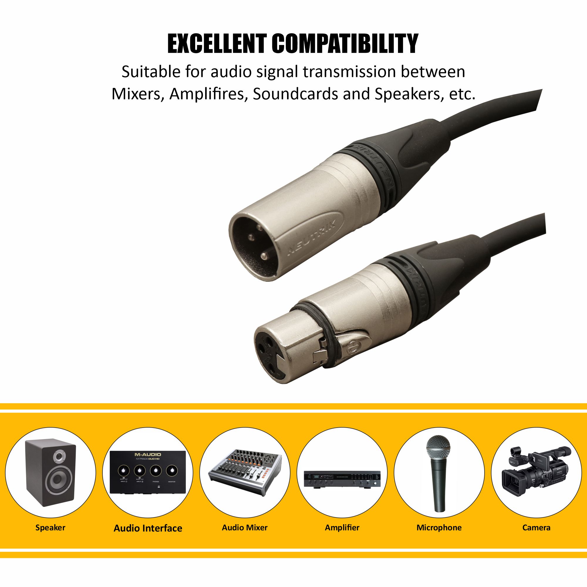 HAWK NXFP016 - PLATINUM SERIES MICROPHONE CABLE WITH NEUTRIK CONNECTOR 5M - Image 3